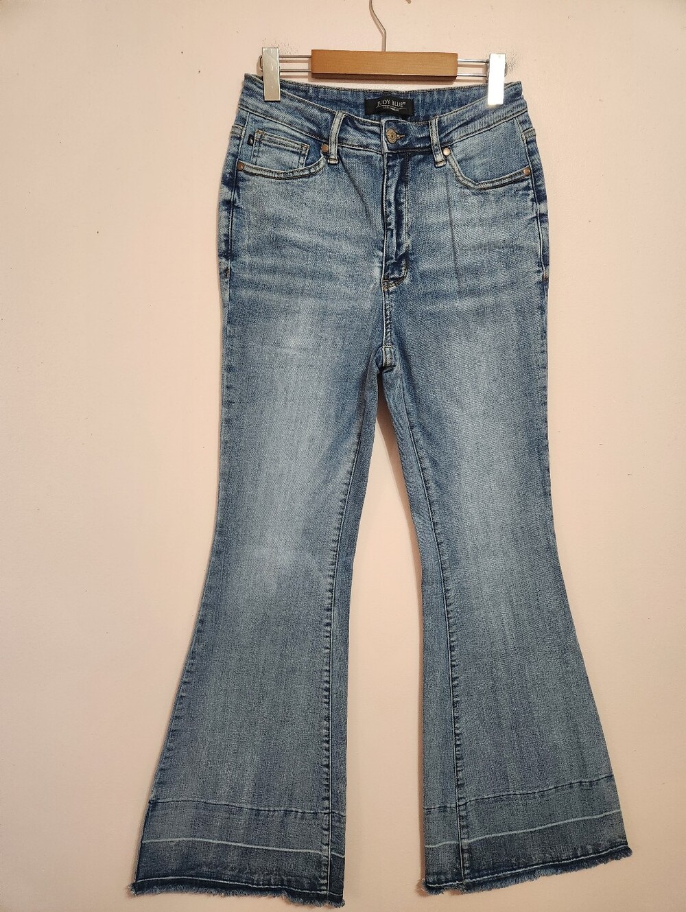 Judy Blue High Waist Tummy Control Release Hem Flare Jeans Y2K Western Rodeo 29